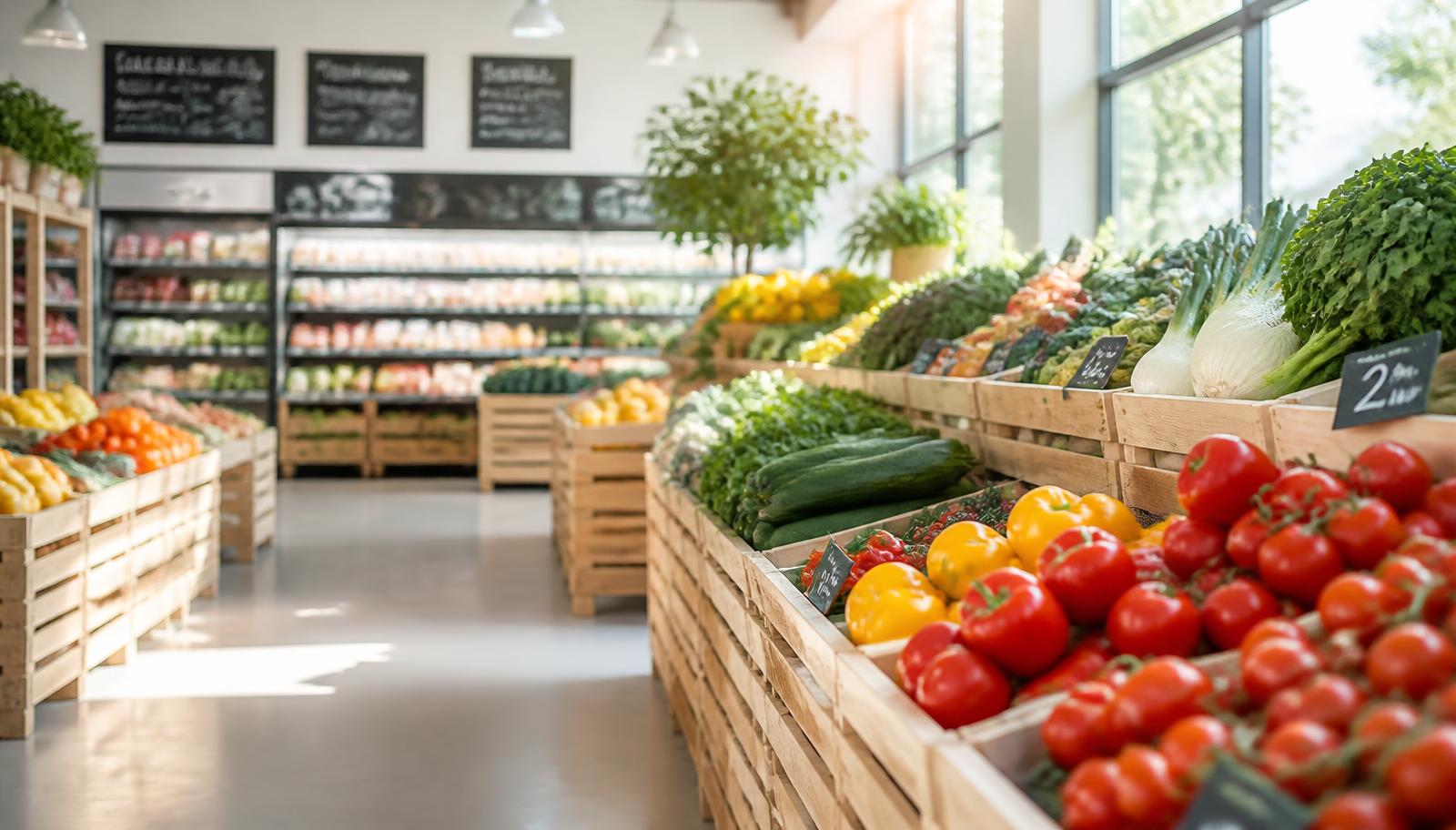 Fresh produce aisle at a SuperOnline store